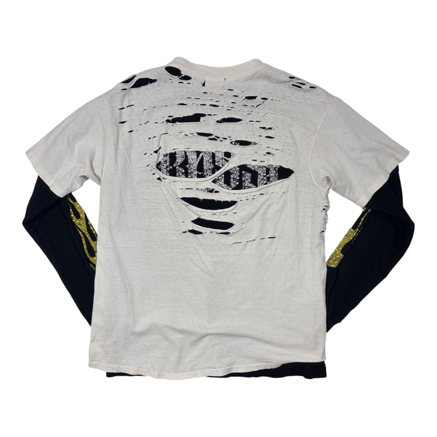 Double Layer Rhinestone Shirt - LARGE