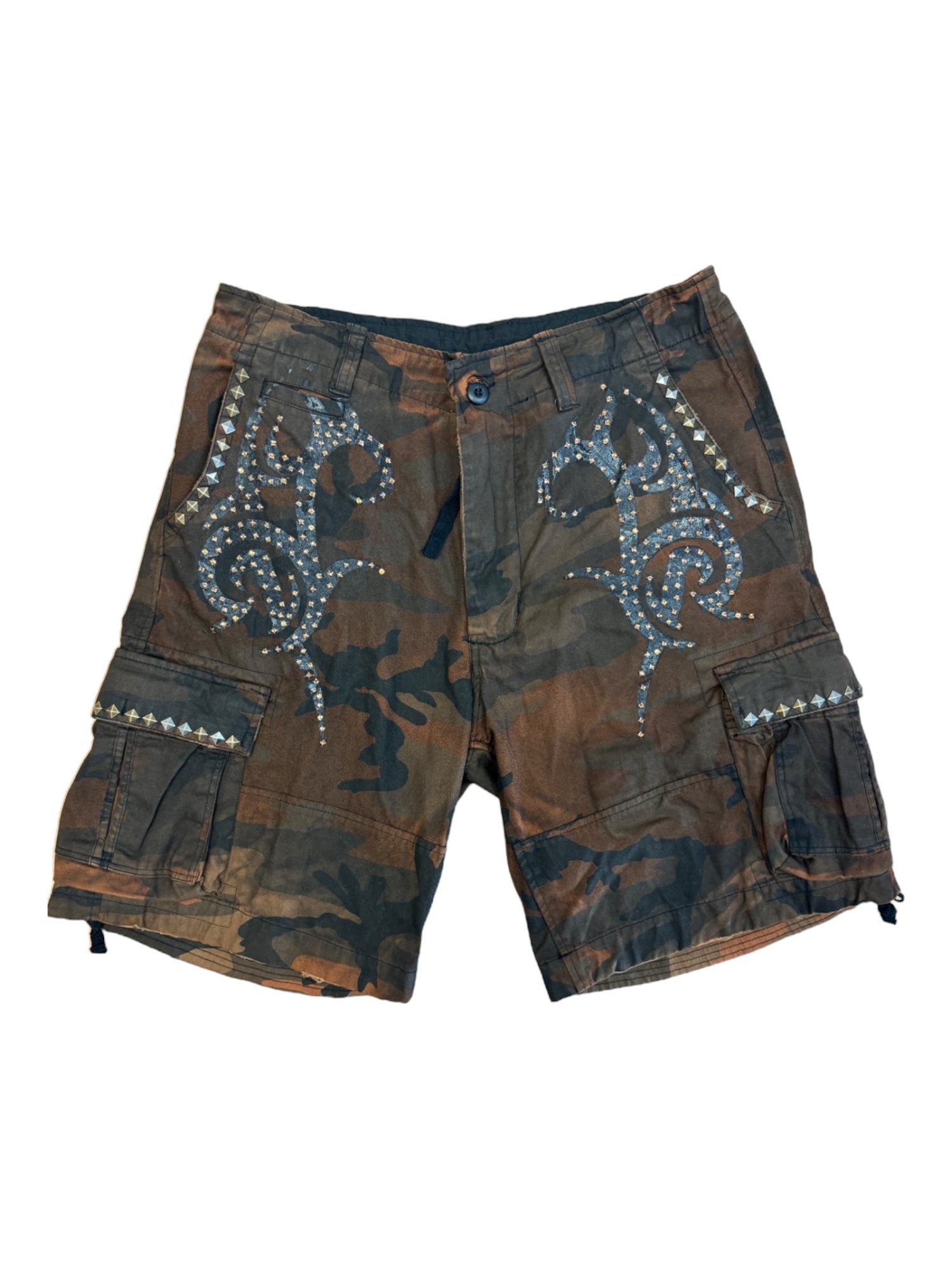 Rhinestone Camo Short Brown