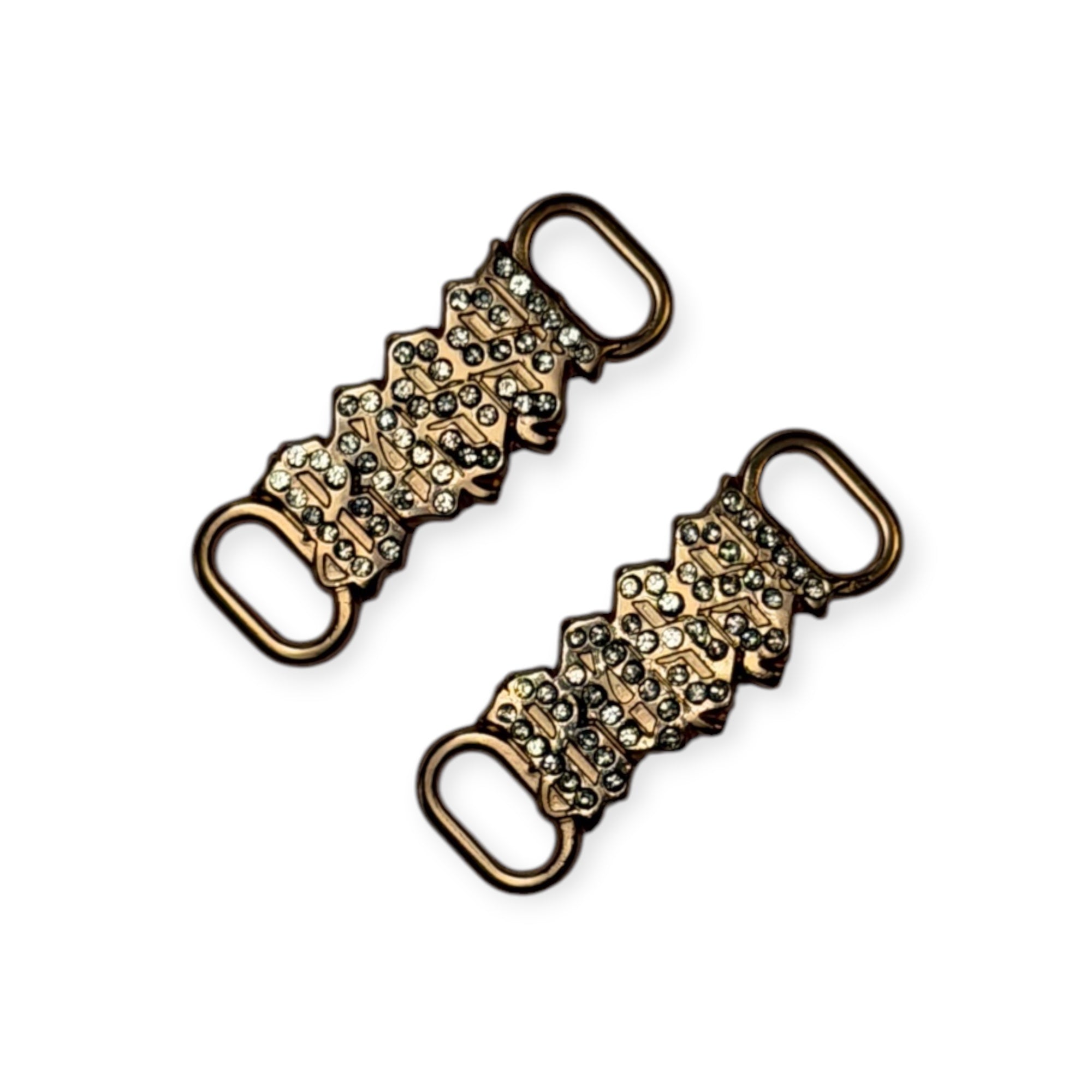 Rhinestone Gold Lace Locks